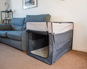 Folding Fabric Travel Crate – Lightweight Dog Crate for Home and Travel