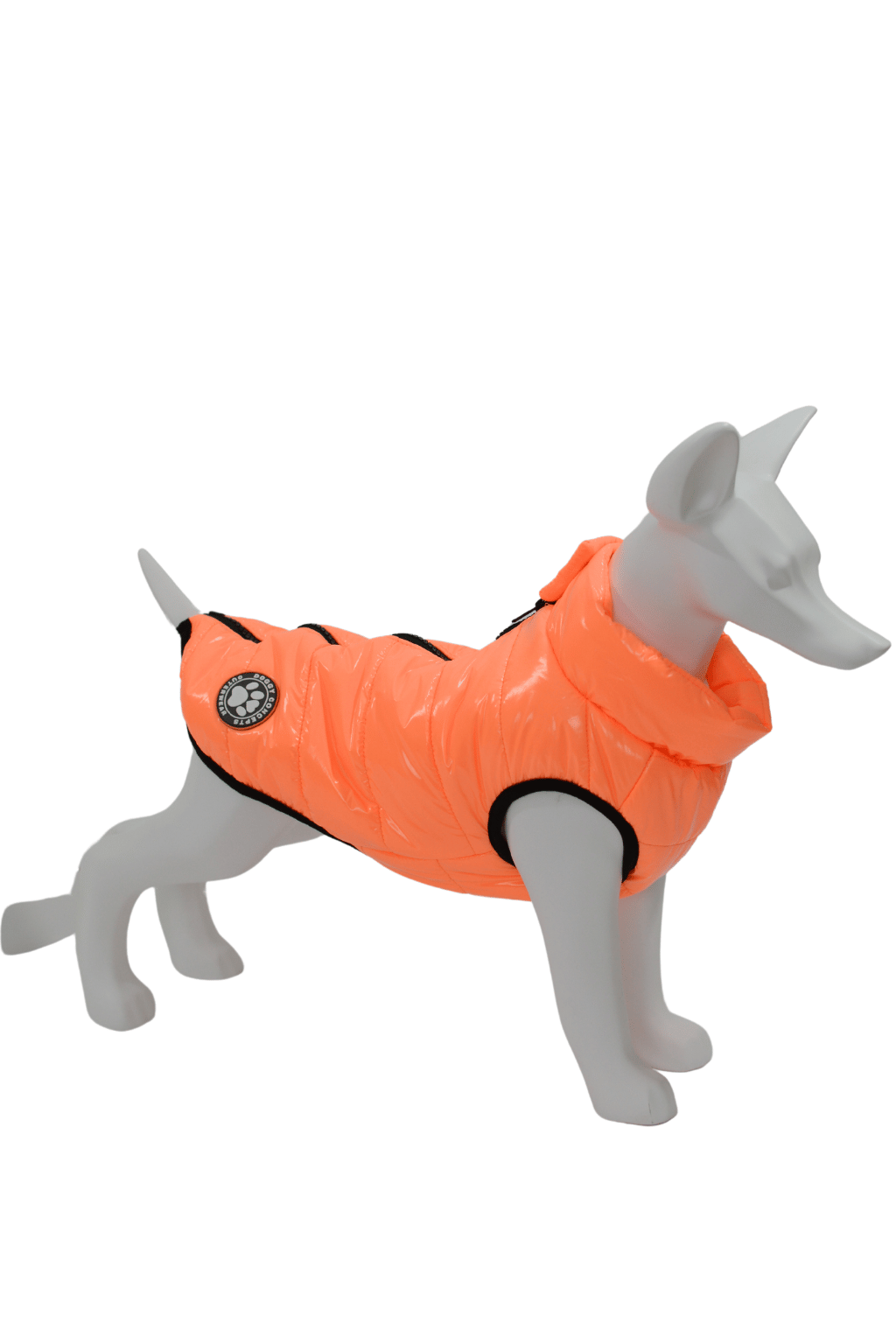 Neon Orange Dog Puffer Coat